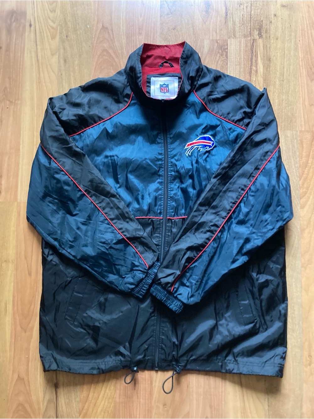 VTG Y2K NFL Buffalo Bills Blue Black Heavy Windbreaker Mens L Jacket
